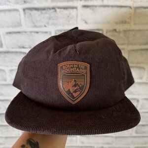 NWT! KUHL Born in the Mountains brown corduroy Chaos Camp adjustable hat